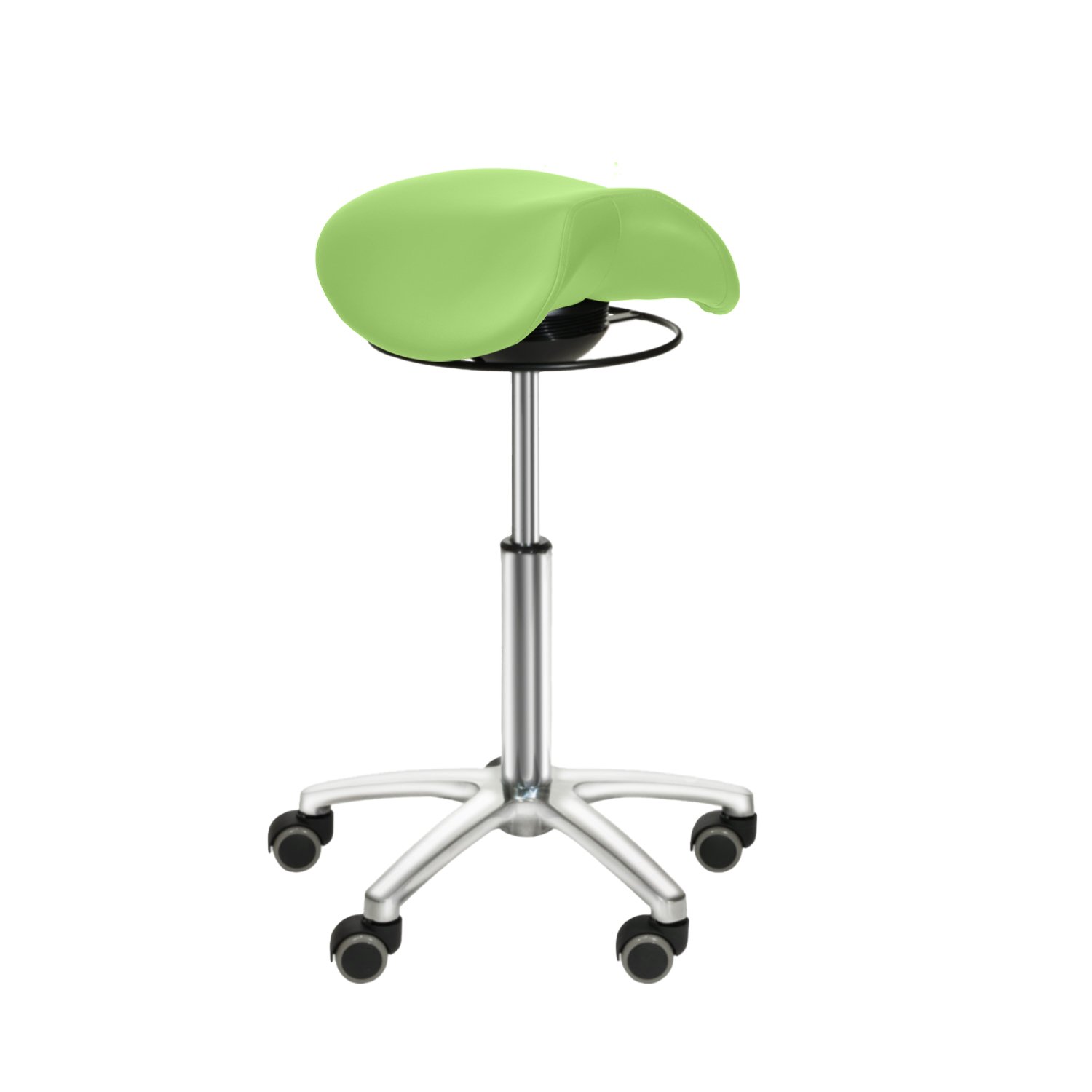 Sattelsitz-Hocker mit Schwing-Mechanismus hellgrün