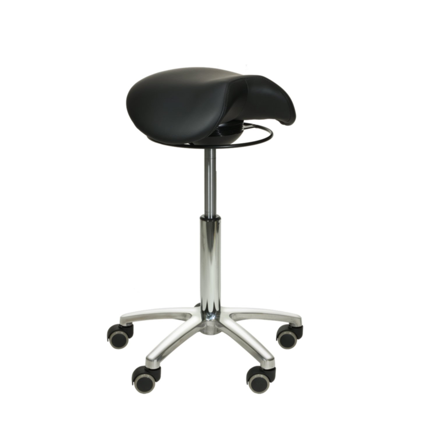 Sattelsitz-Hocker mit Schwing-Mechanismus schwarz