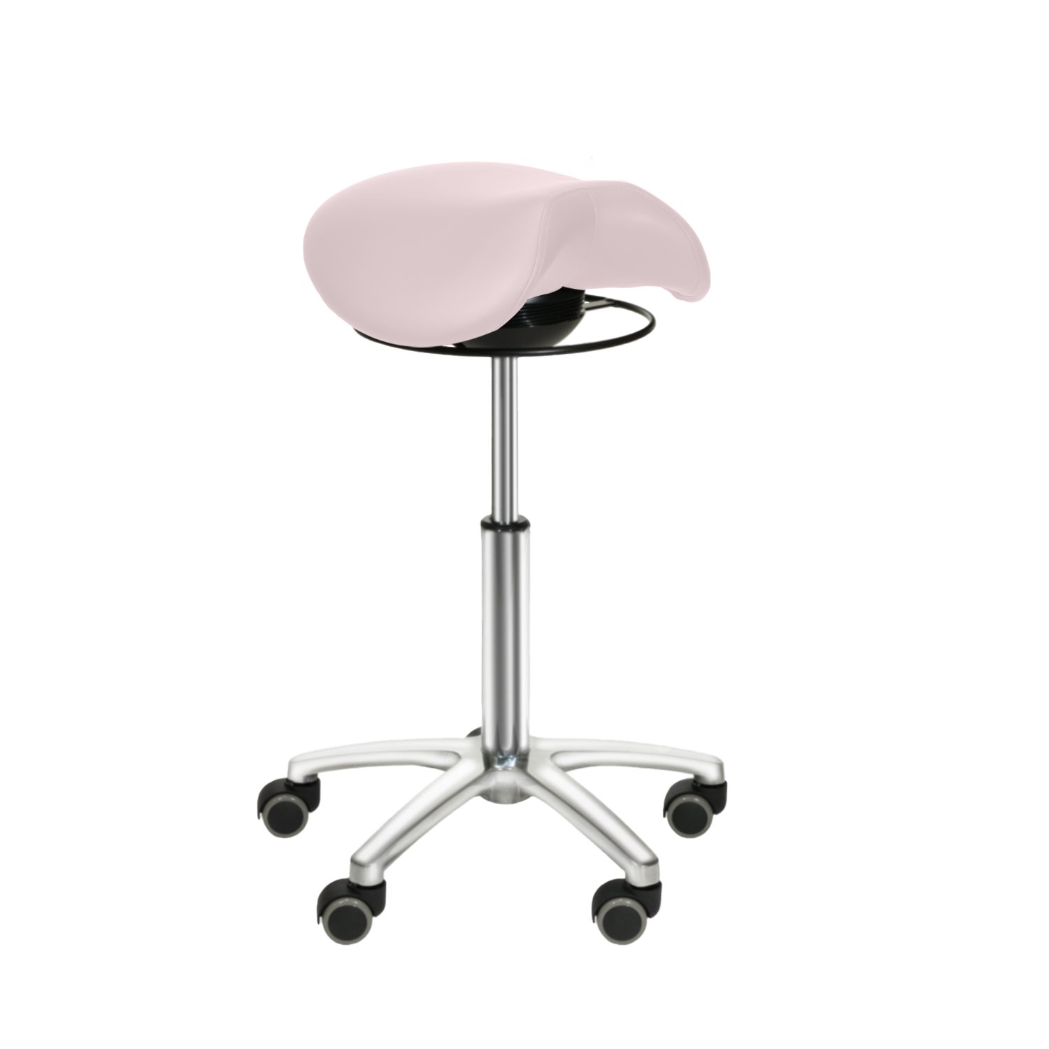 Sattelsitz-Hocker mit Schwing-Mechanismus rosa