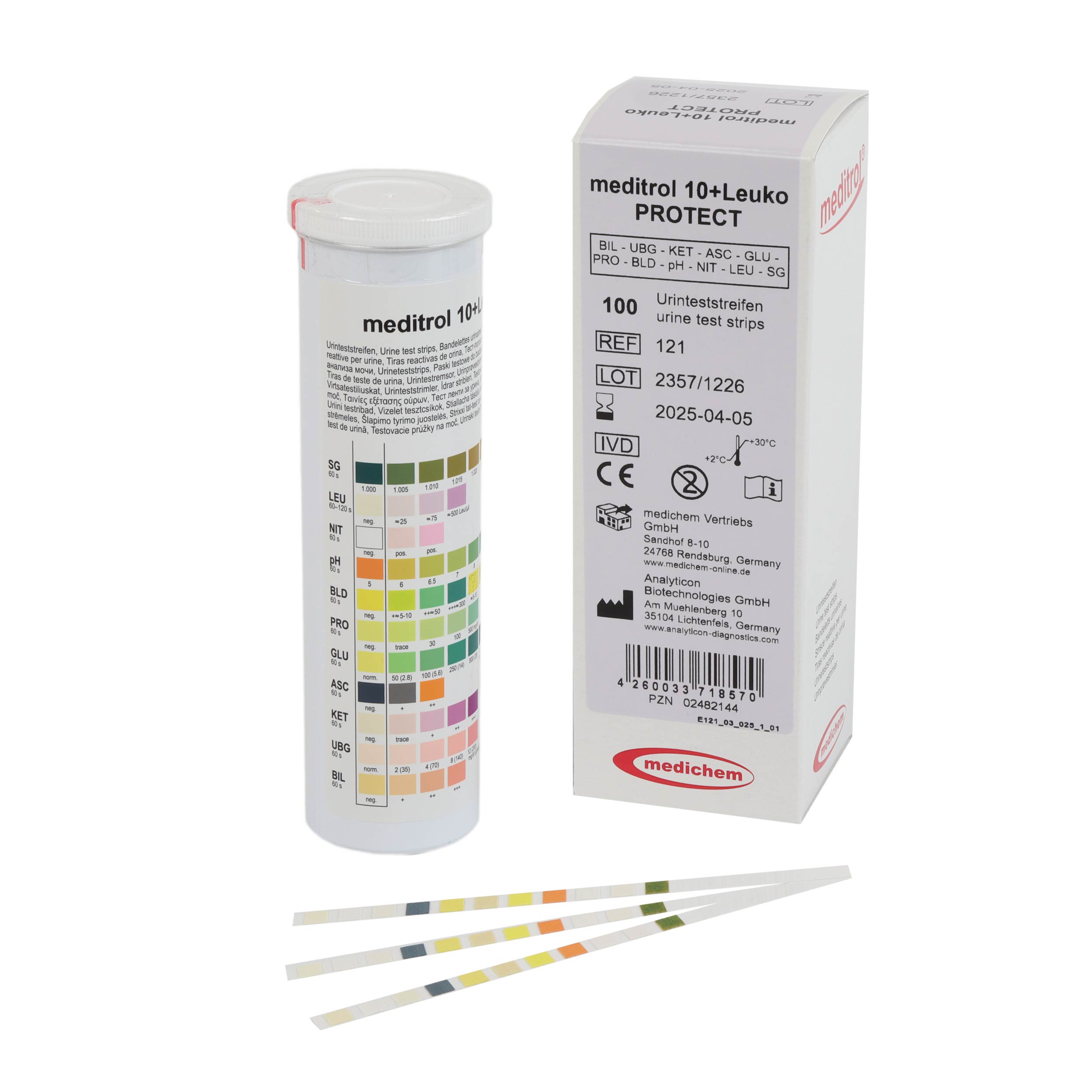 meditrol® 10 + Leuko Urinteststreifen