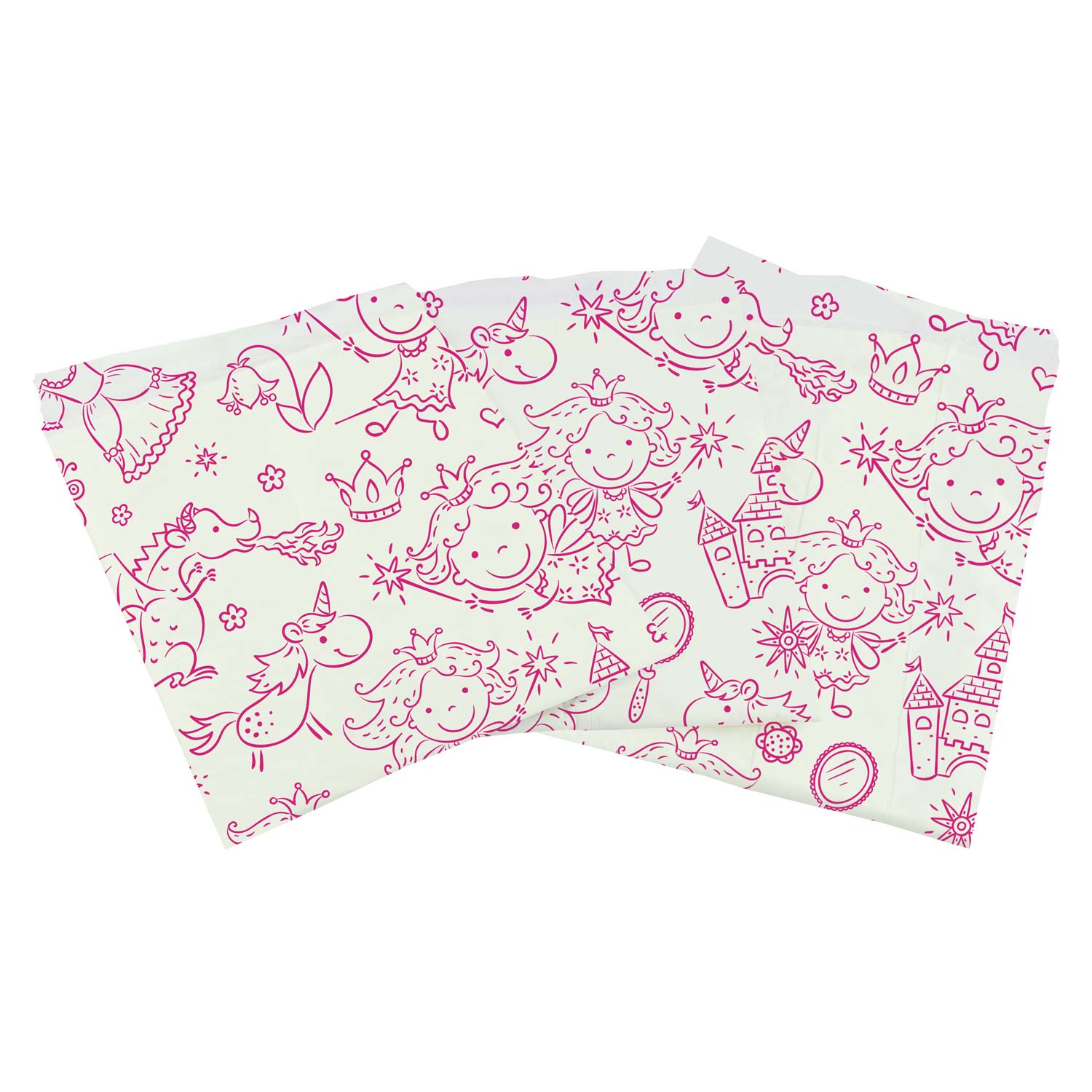 Wickelunterlagen 40x60cm, 50 Stk. Prinzessinnen (pink)