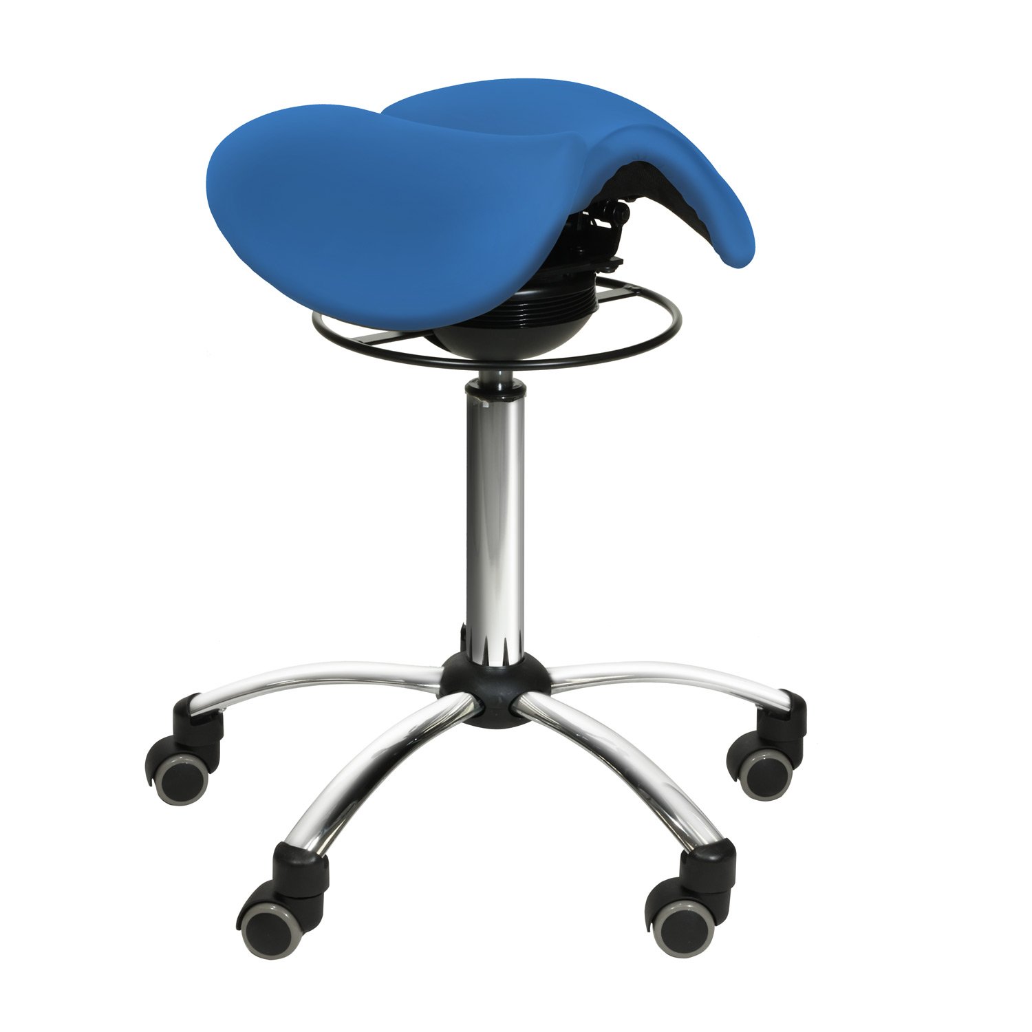 Sattelhocker mit Swing-Mechanismus blau
