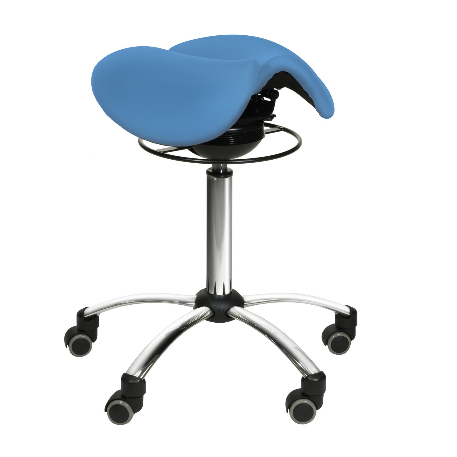 Sattelhocker mit Swing-Mechanismus hellblau