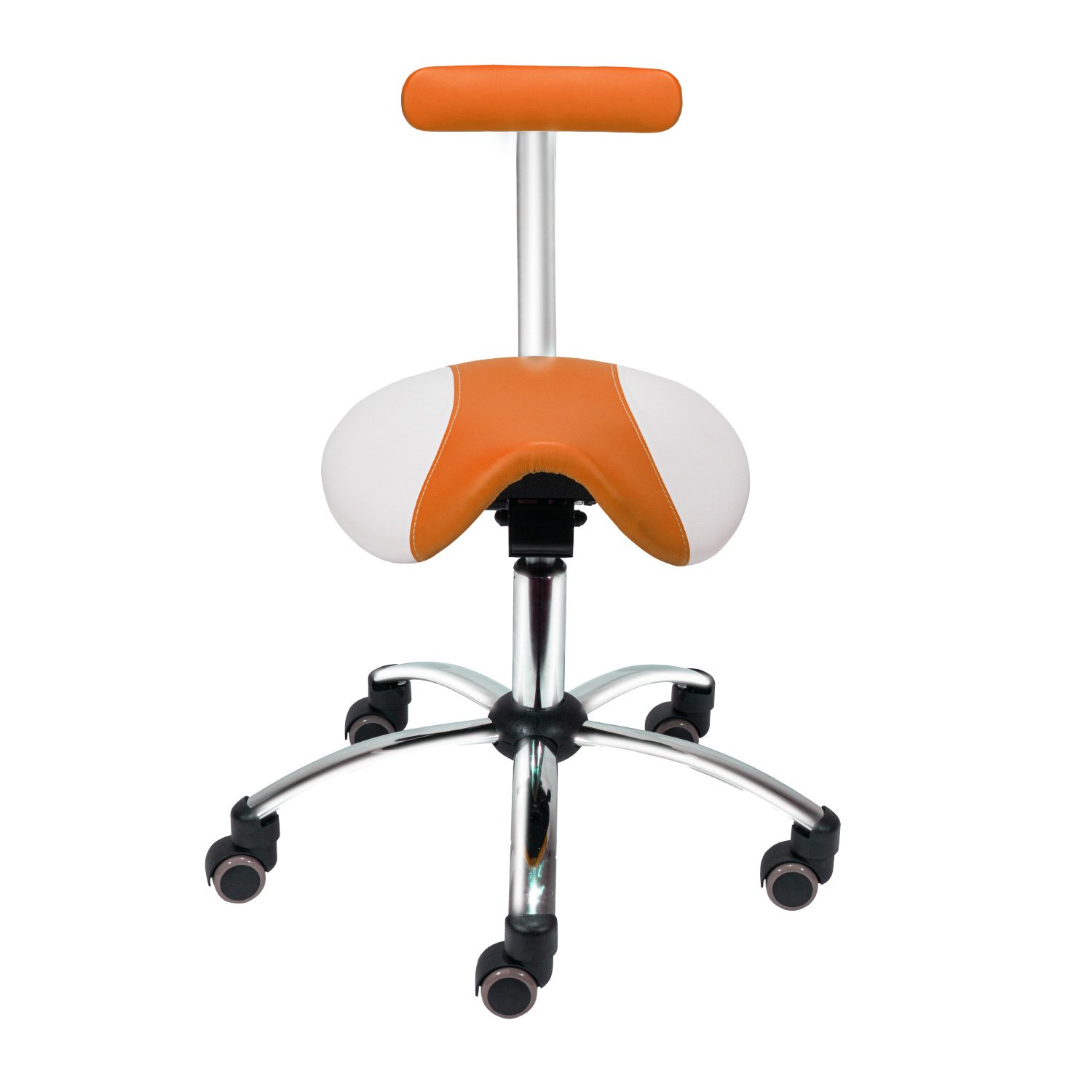 Sattelhocker mit abnehmbarer Lehne orange-weiß