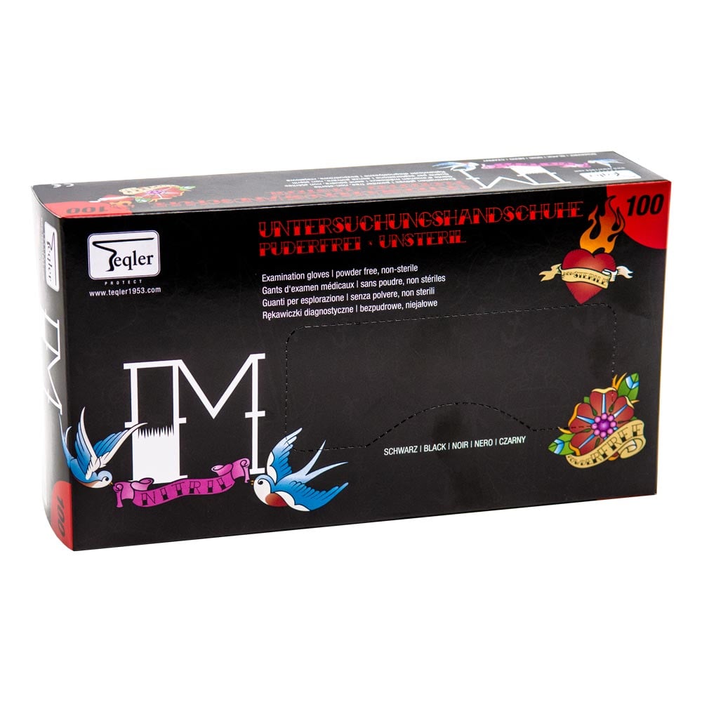 Schwarze Nitrilhandschuhe M