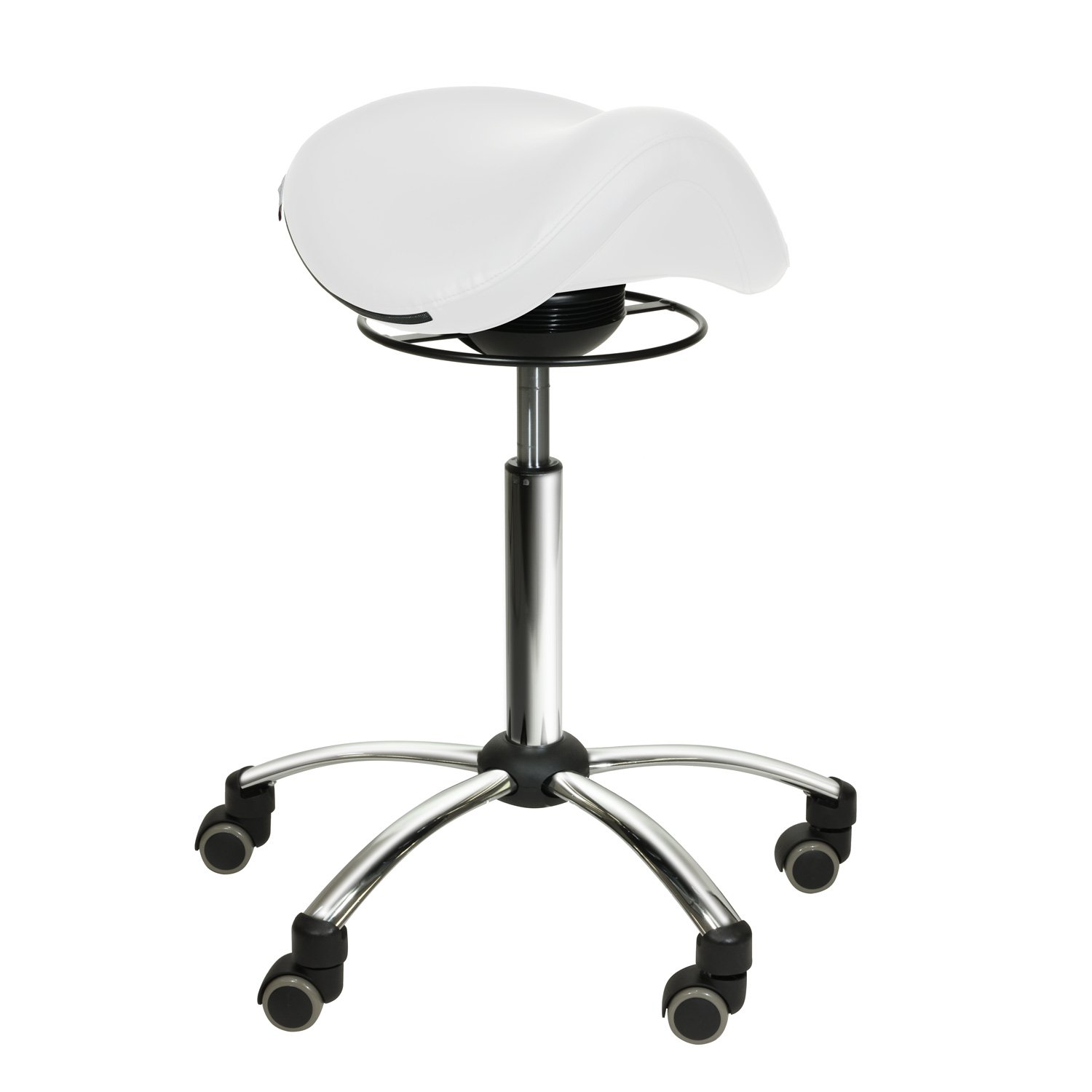 Comfort-Sattelhocker mit Swing-Mechanismus weiß