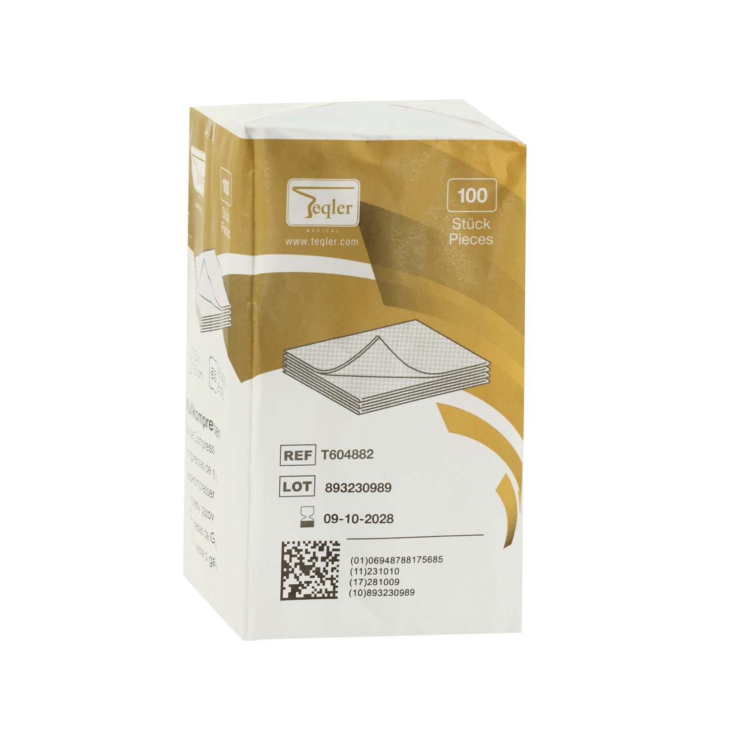 Teqler Mullkompressen, unsteril 7,5 x 7,5 cm