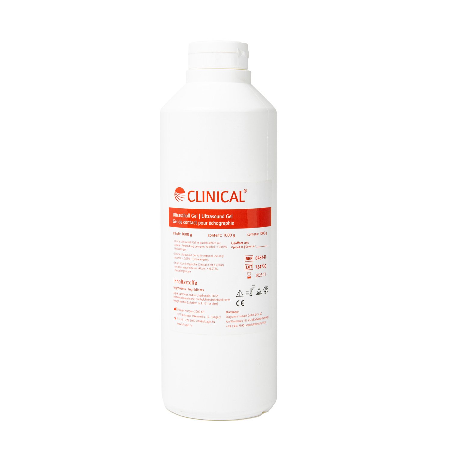 Farbloses Ultraschallgel Clinical 1000 ml