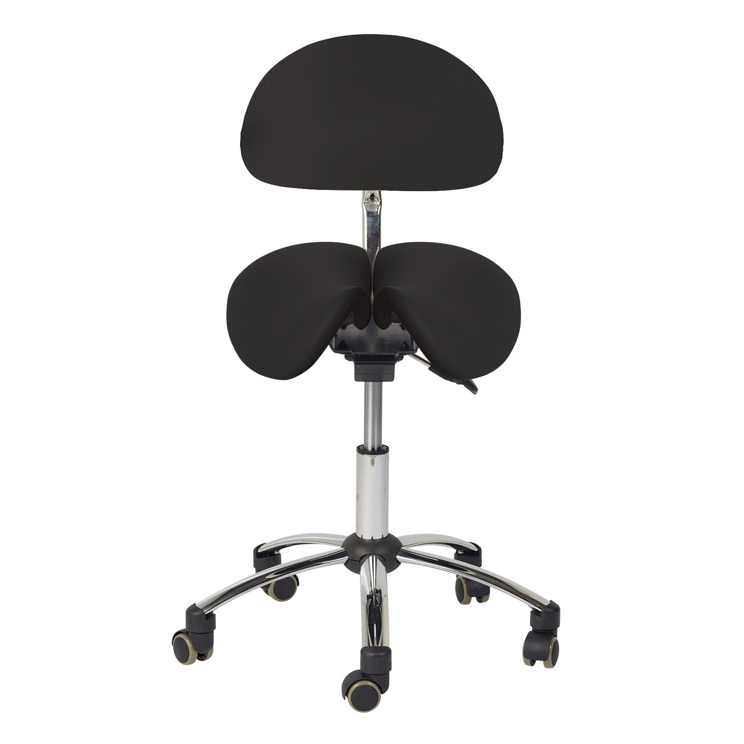 Sattel-Hocker mit Rückenlehne schwarz