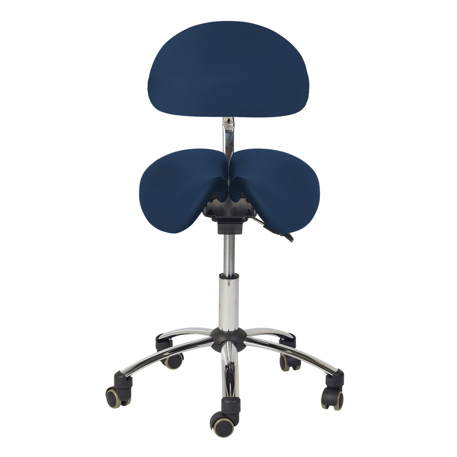 Sattel-Hocker mit Rückenlehne blau