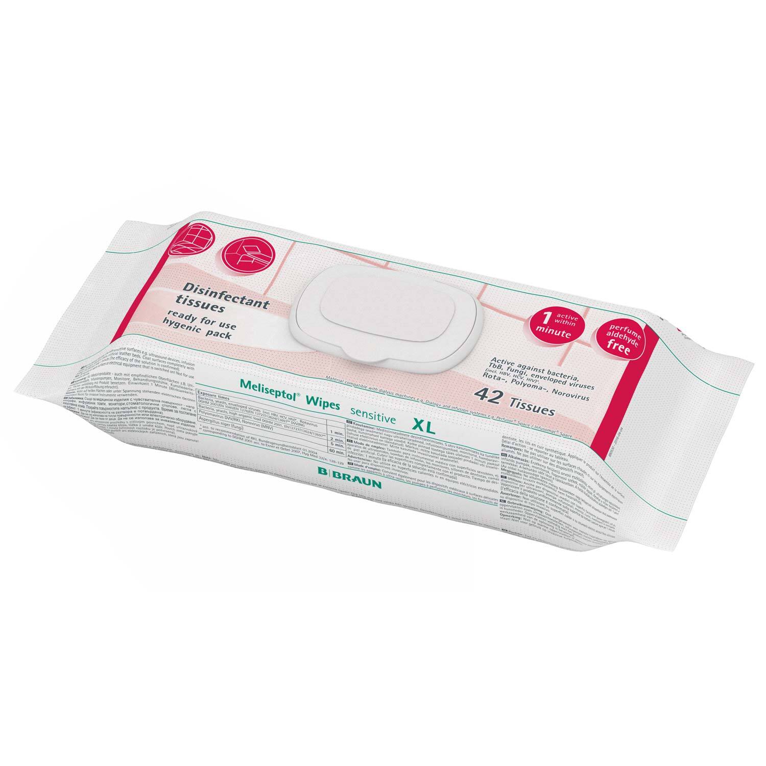 Meliseptol wipes sensitive, Flowpack 42 Tücher XL