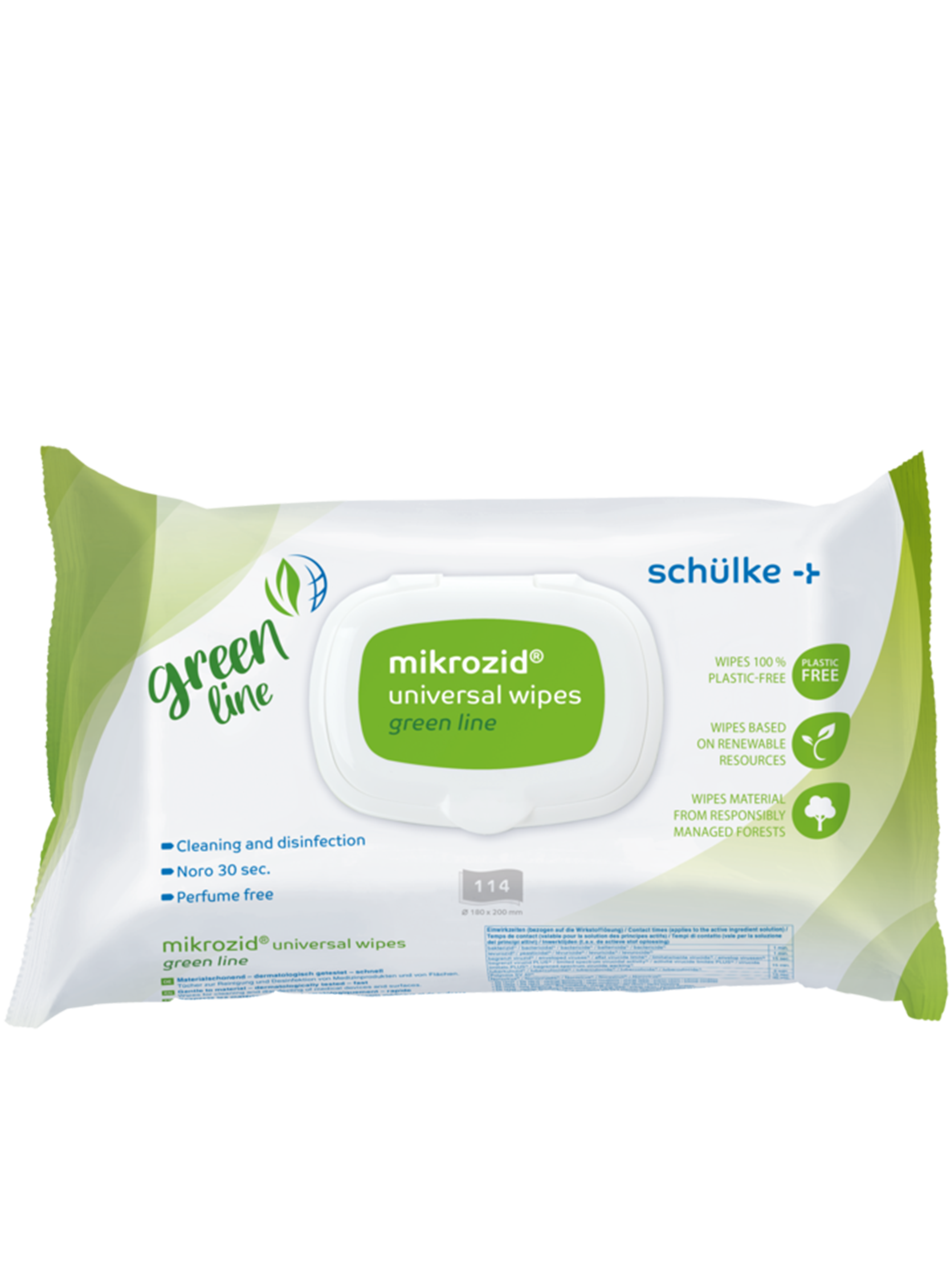 mikrozid® universal wipes green line – Muster und Informationen